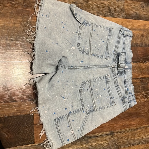 Wild Fable Highest Rise Utility Paint Splatter Blue Jean shorts, Size 6 - Picture 2 of 2